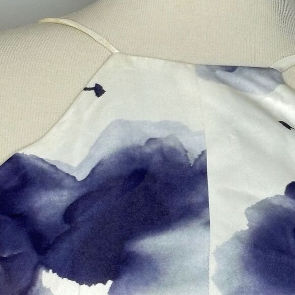 Lulus- Blue & White Floral Fit & Flare Dress - Picture 3 of 5